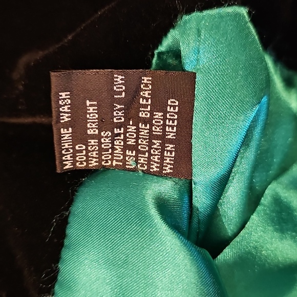 Aziz Black Velvet Military Style Jacket Zip Front Epaulets Bronze Buttons Small - Picture 11 of 14